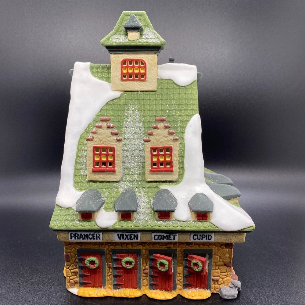 Vintage, Department 56, North Pole Series, "Reindeer Barn" In Original Box